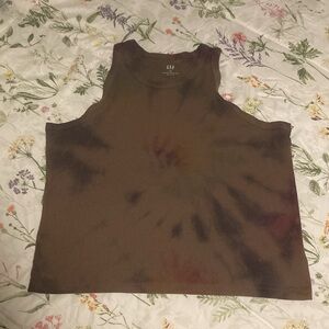 LAST CHANCE 🎁 GAP High Neck Ribbed Tank Tie Dye AS IS